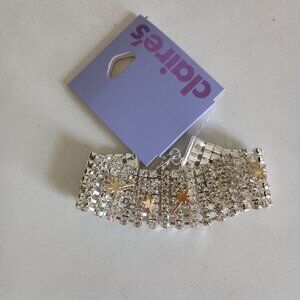 NWT Claire's 7 strand rhinestone crystal bracelet with stars adjustable length